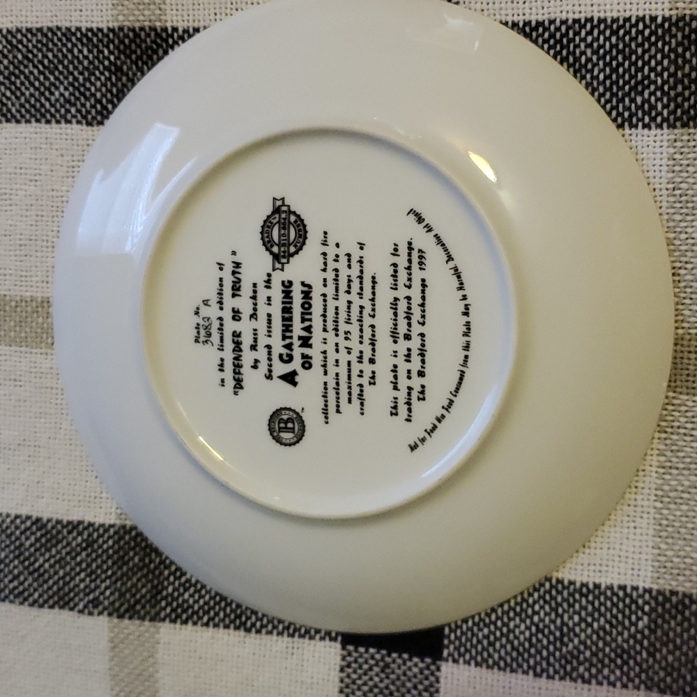 Bradford Collector's Plate w/ Certificate of Authenticity - Picture 3 of 5